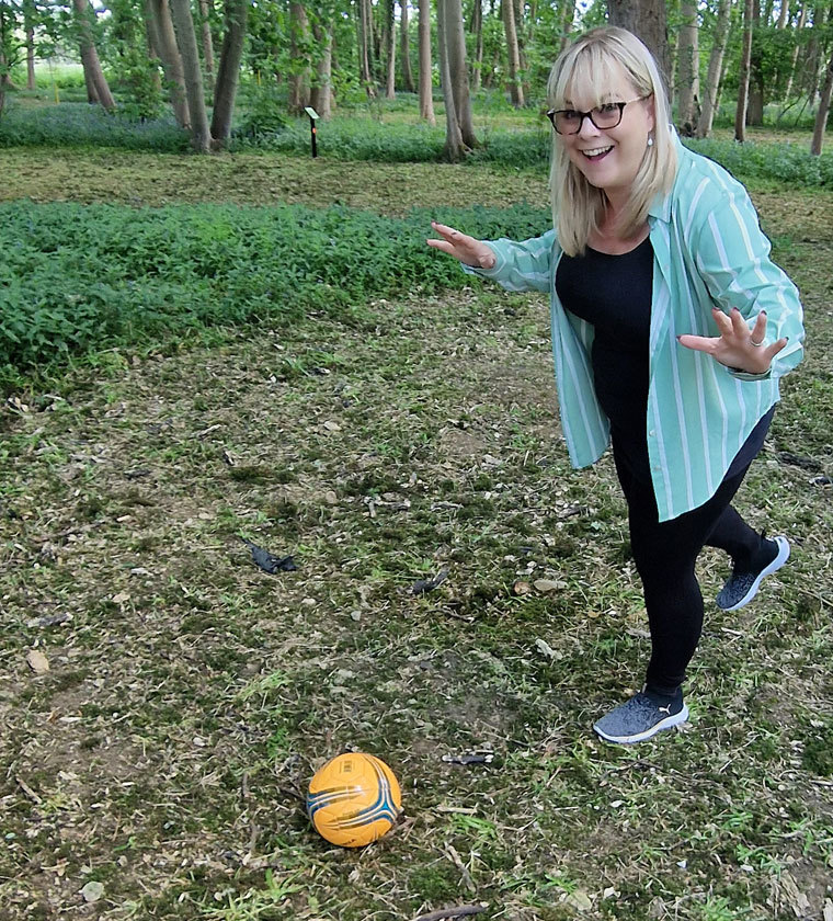 Kids playing Foot Golf in Corby